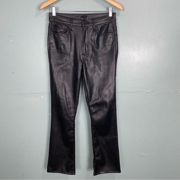 MOTHER The Insider Ankle Wax On Wax Off‎ Sz 26 Faux Vegan Leather